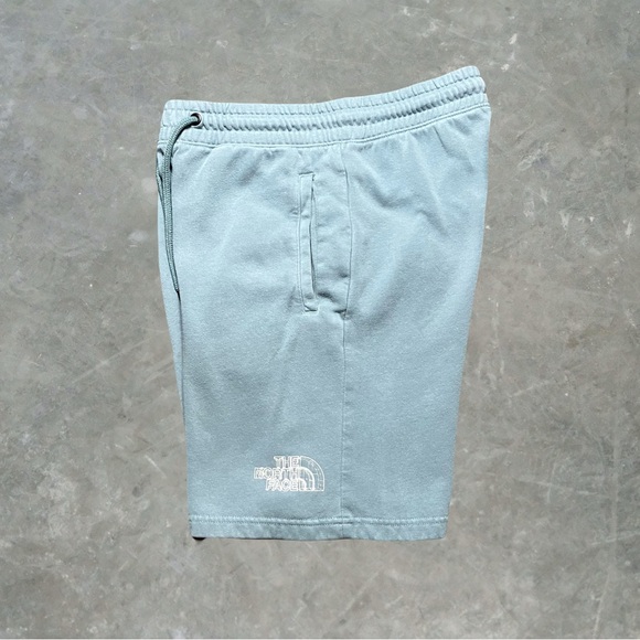 ☀️ The North Face Sweat Shorts Mens Size Small Green/Blue - Picture 3 of 7